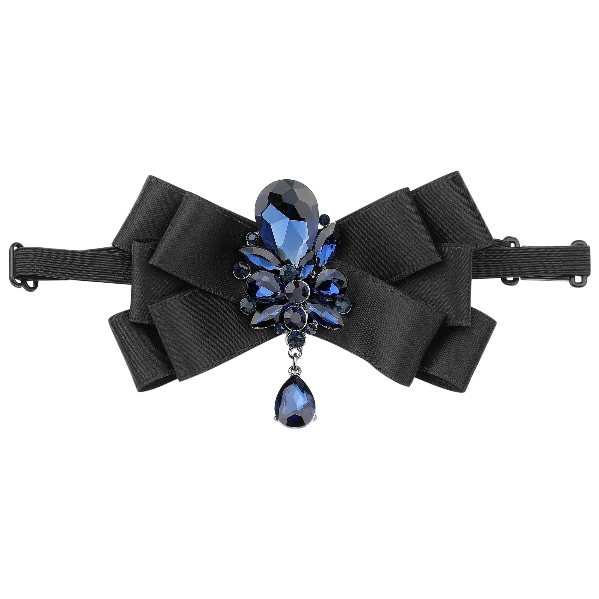 8045 Ribbon Bow Tie Rhinestone Pre-Tied Bow Tie Wedding Party Gifts
